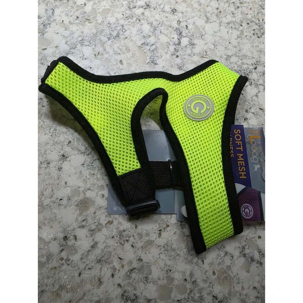 Gooby Soft Mesh Dog Harness Lime Green Yellow Neon Small Dog Size Large NWT